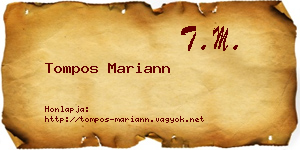 Tompos Mariann névjegykártya
